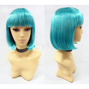 Turquoise blue bob wig